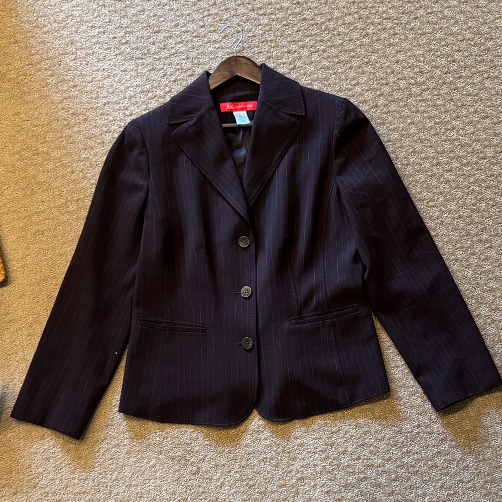 Anne Klein Black Pinstripe Blazer